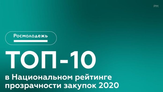 Информируем подольчан: Росмолодежь вошла в ТОП-10 Национального рейтинга прозрачности закупок в 2020 году