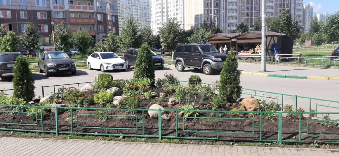 В микрорайоне Кузнечики появились две новые клумбы