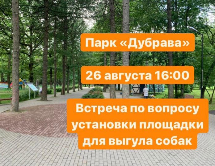 В парке «Дубрава» пройдет встреча на тему установки площадки для выгула