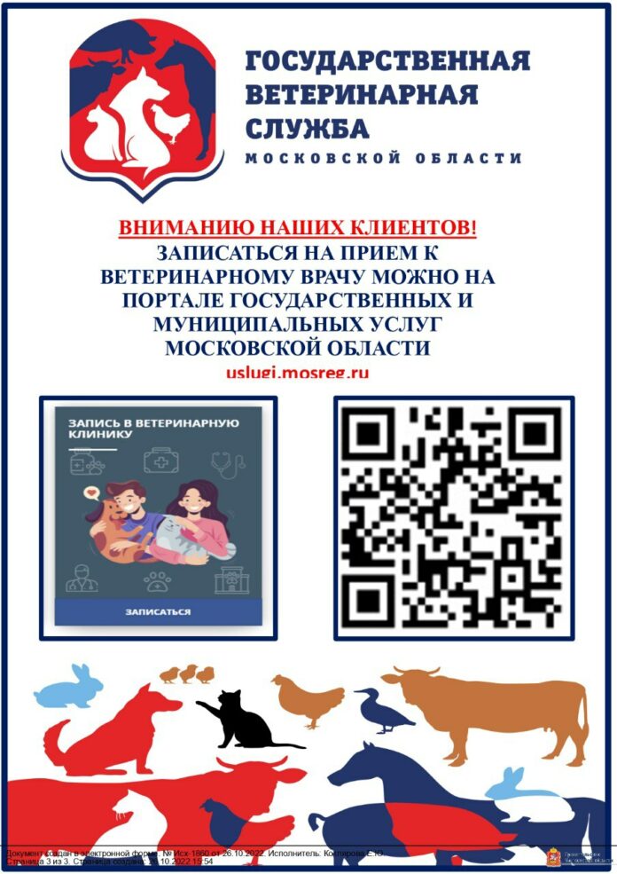 Записать домашнее животное к ветеринару теперь можно онлайн через портал госуслуг