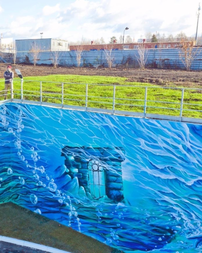 Граффити «Подводное царство» украсило новые очистные сооружения