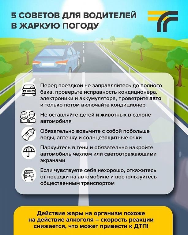Советы для автолюбителей в жару