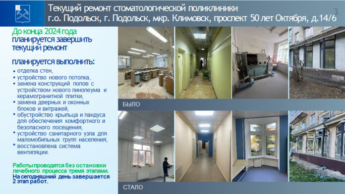 О ремонте объектов здравоохранения в Подольске