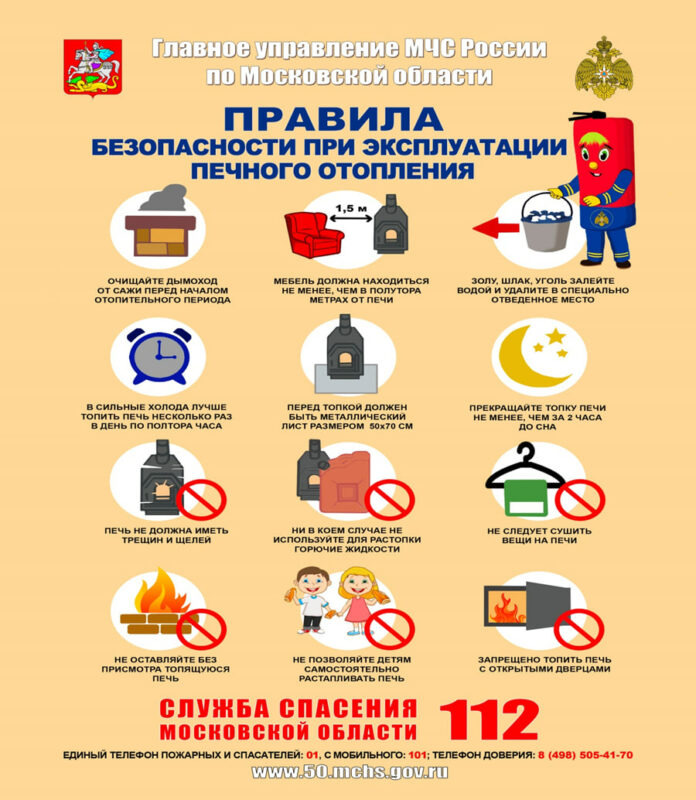 Правила эксплуатации печного отопления и электронагревательных приборов в частном жилом секторе