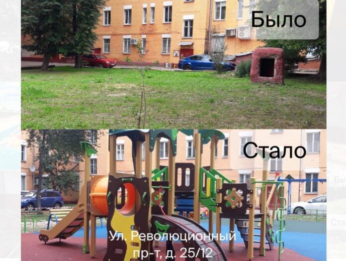 На улице Кирова в Подольске завершены работы по монтажу малых архитектурных форм