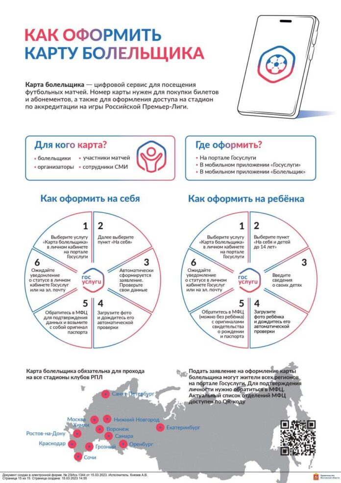 Как оформить карту болельщика