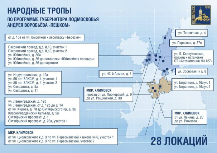 В Подольске в 2025 году благоустроят 28 народных троп
