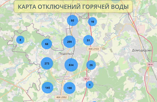 Интерактивную карту запланированных отключений жители Подмосковья посетили более 400 000 раз