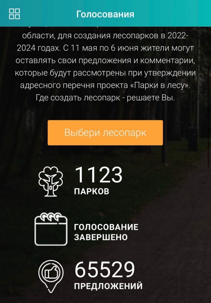 Жители Климовска заняли 1 место в голосовании по обустройству лесопарковой зоны