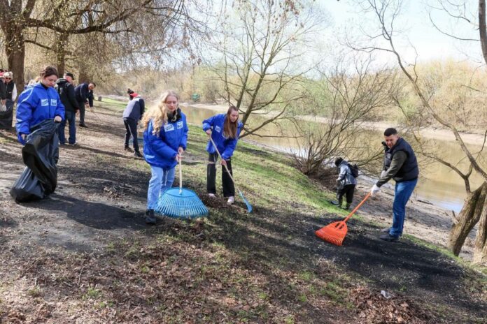 Субботник в Подольске продолжается: партийцы навели порядок в центральном городском парке