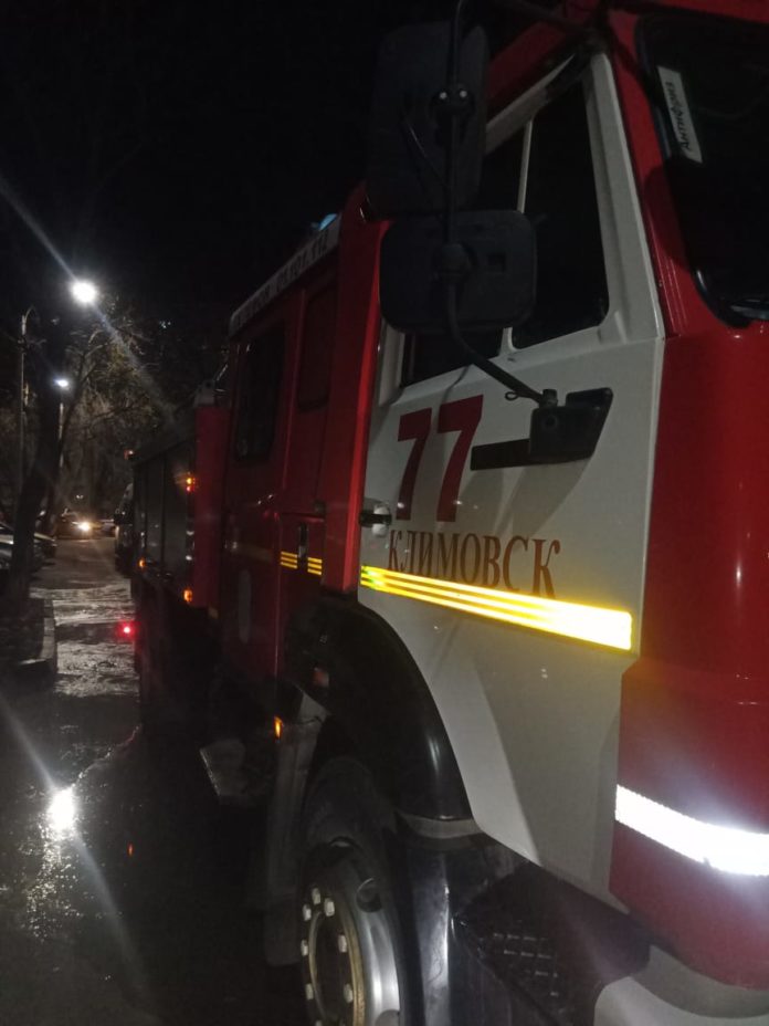 Пожарные Подольска ликвидировали пожар в микрорайоне Климовск