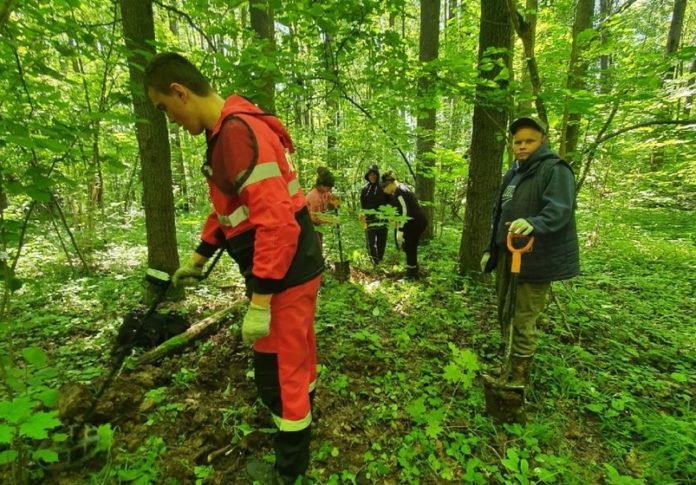 Подольские поисковики обнаружили останки бойцов Красной Армии рядом с деревней Никольские Дворы в Калужской...