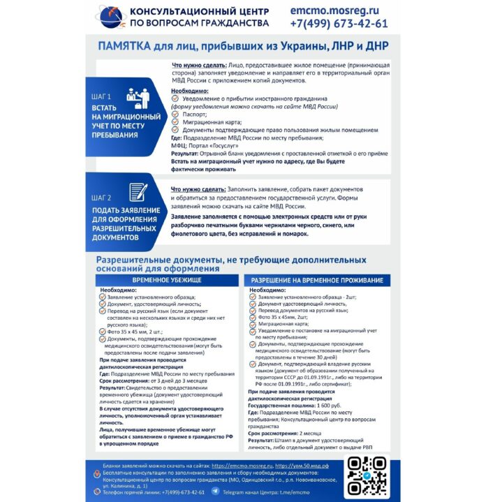 Как оформить документы прибывшим в наш регион из Украины, ДНР и ЛНР