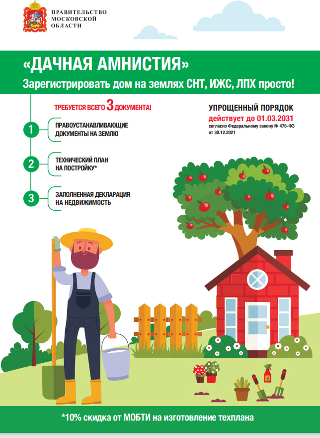 Дачная амнистия в России продлена до 1 марта 2031 года