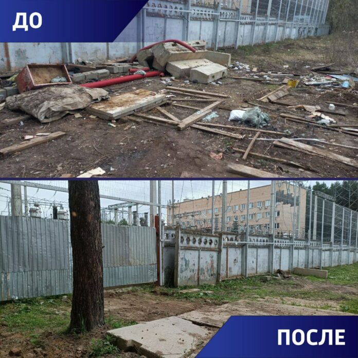 Единороссы провели уборку мусора на территории у лесопарка «Дубки»