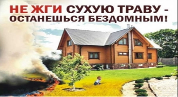 Поджигать сухую траву запрещено!