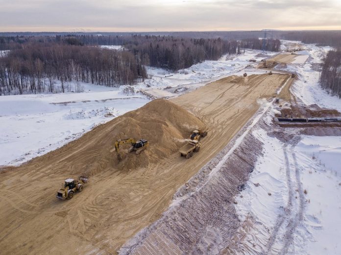 На территории Городского округа Подольск продолжается строительство участка первого комплекса ЦКАД