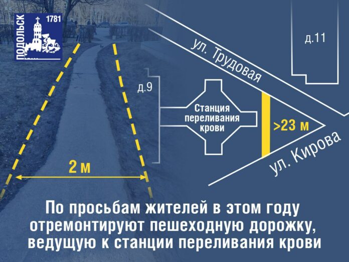 Тротуар к станции переливания крови расширят