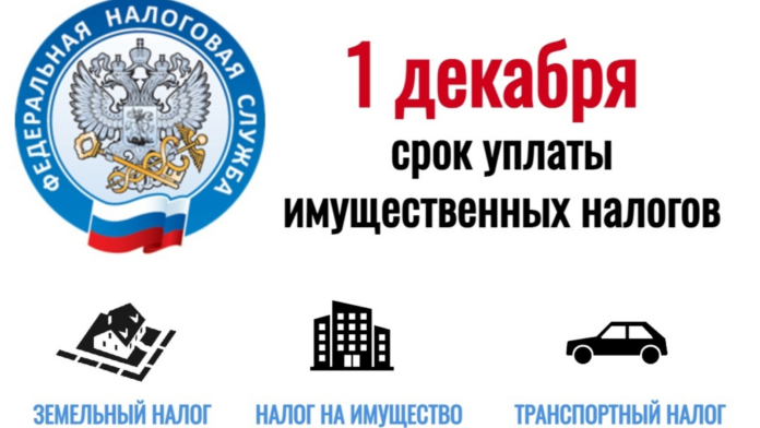 До 1 декабря необходимо заплатить налог на имущество физических лиц, включая транспортный и земельный