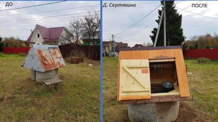 Сельские водозаборные колодцы приводят в порядок в Подольске