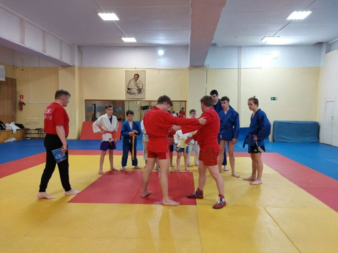 Депутат горсовета Александр Дудкин и мастер спорта по самбо Юрий Сверчков рассказали детям об...