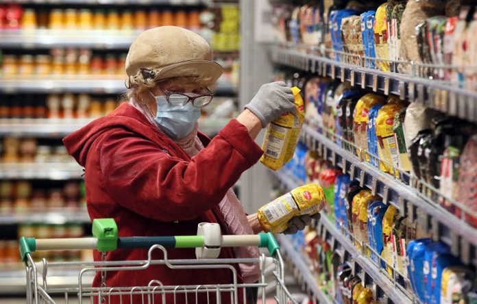 Perekrestok supermarket amid COVID-19 pandemic
